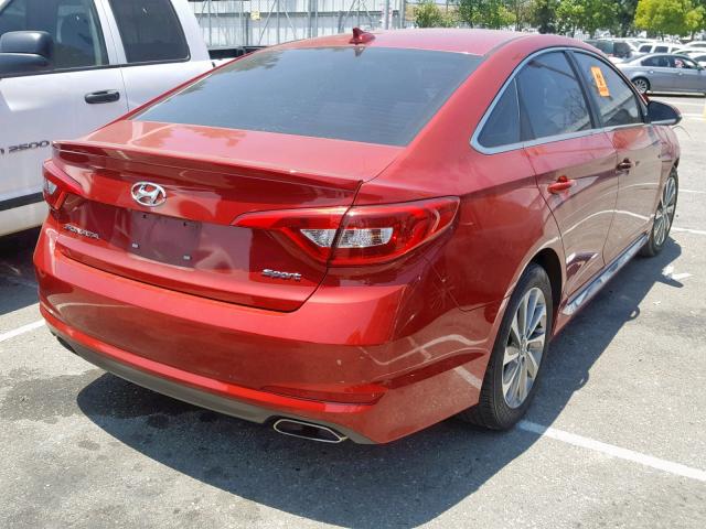 5NPE34AF0HH547176 - 2017 HYUNDAI SONATA SPO RED photo 4