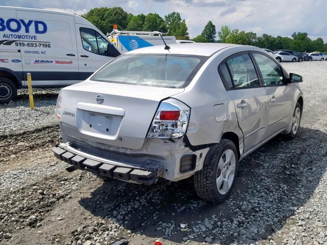 3N1AB61E38L638644 - 2008 NISSAN SENTRA 2.0 SILVER photo 4