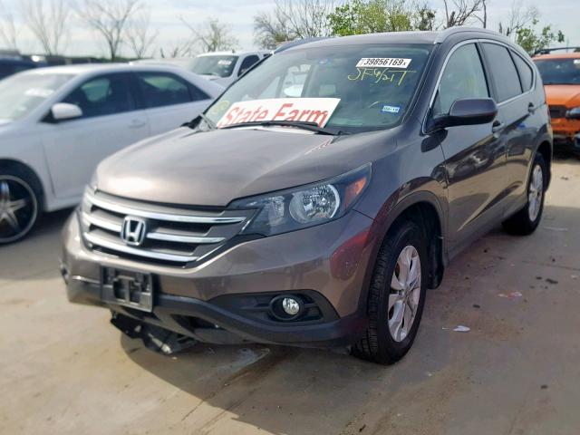 2HKRM4H76EH681280 - 2014 HONDA CR-V EXL GRAY photo 2