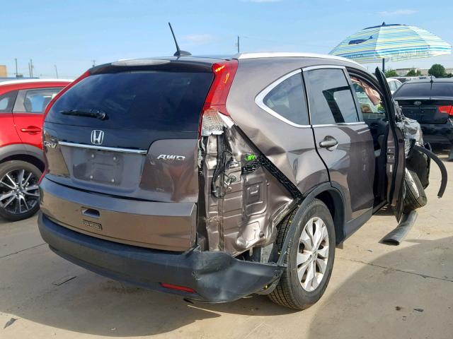 2HKRM4H76EH681280 - 2014 HONDA CR-V EXL GRAY photo 4