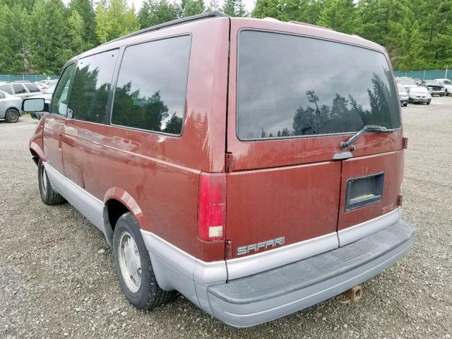 1GKDM19W4YB538255 - 2000 GMC SAFARI XT MAROON photo 3