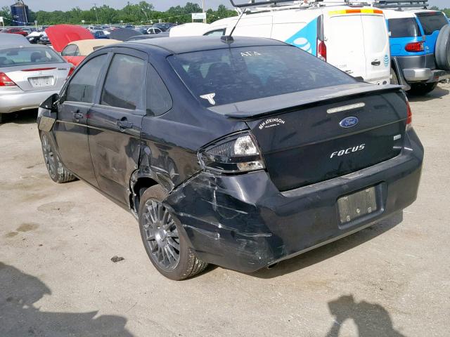 1FAHP3GN3AW145202 - 2010 FORD FOCUS SES BLACK photo 3