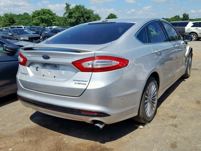 3FA6P0RUXDR355586 - 2013 FORD FUSION TIT SILVER photo 4