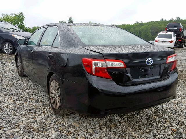 4T1BD1FK3EU141376 - 2014 TOYOTA CAMRY HYBR BLACK photo 3