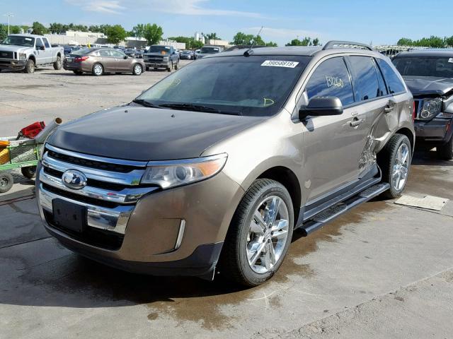 2FMDK3J94CBA19286 - 2012 FORD EDGE SEL BROWN photo 2