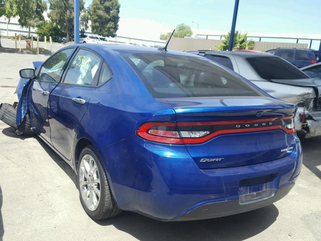 1C3CDFCA8DD314619 - 2013 DODGE DART LIMIT BLUE photo 3