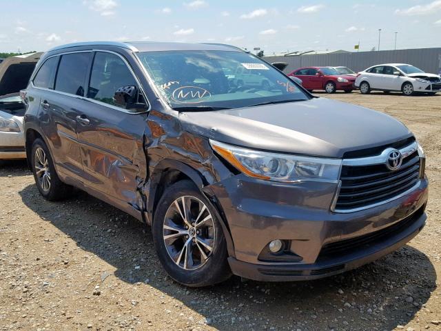 5TDJKRFH8GS351908 - 2016 TOYOTA HIGHLANDER GRAY photo 1