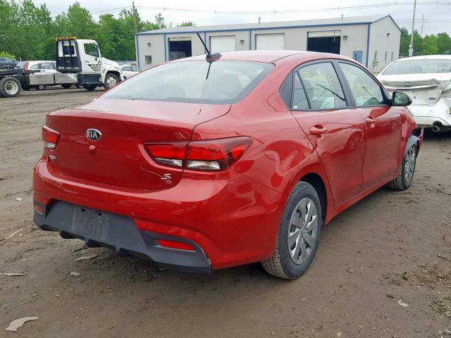 3KPA24AB7KE160165 - 2019 KIA RIO S RED photo 4