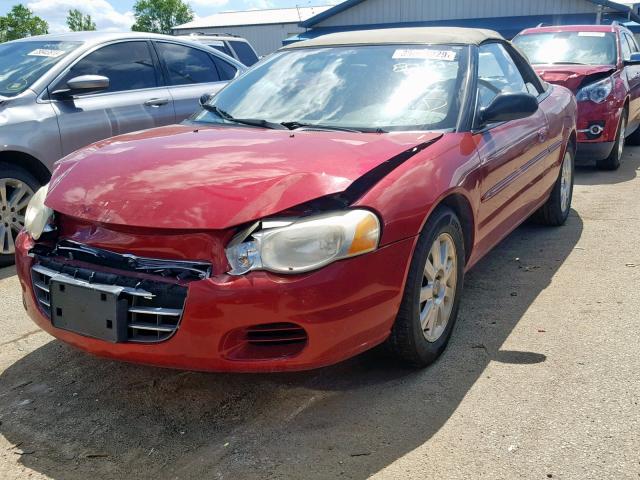 1C3EL75R04N196449 - 2004 CHRYSLER SEBRING GT RED photo 2