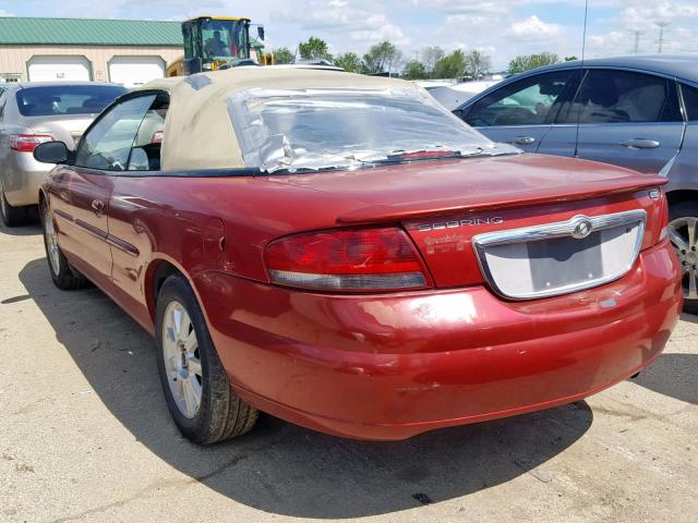 1C3EL75R04N196449 - 2004 CHRYSLER SEBRING GT RED photo 3