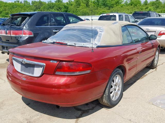 1C3EL75R04N196449 - 2004 CHRYSLER SEBRING GT RED photo 4