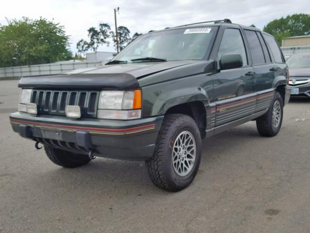 1J4GZ78Y2SC635689 - 1995 JEEP GRAND CHER GREEN photo 2