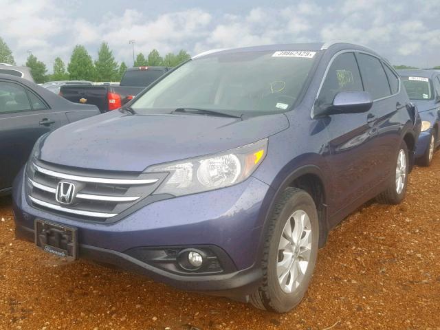 JHLRM3H72CC005849 - 2012 HONDA CR-V EXL BLUE photo 2