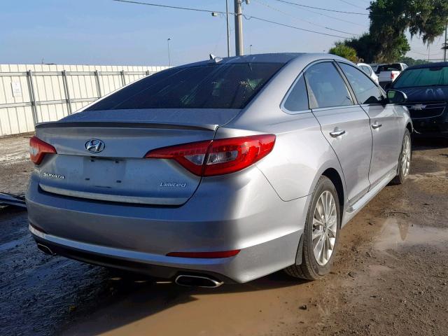 5NPE34AF0FH019652 - 2015 HYUNDAI SONATA SPO GRAY photo 4