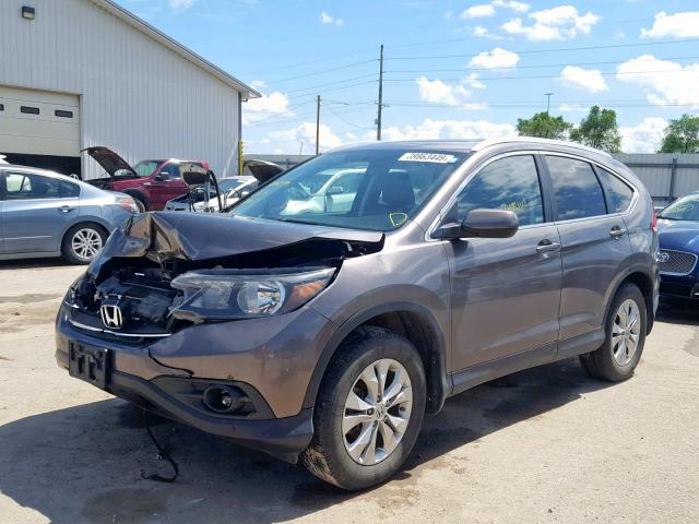 5J6RM4H75CL028197 - 2012 HONDA CR-V EXL BROWN photo 2