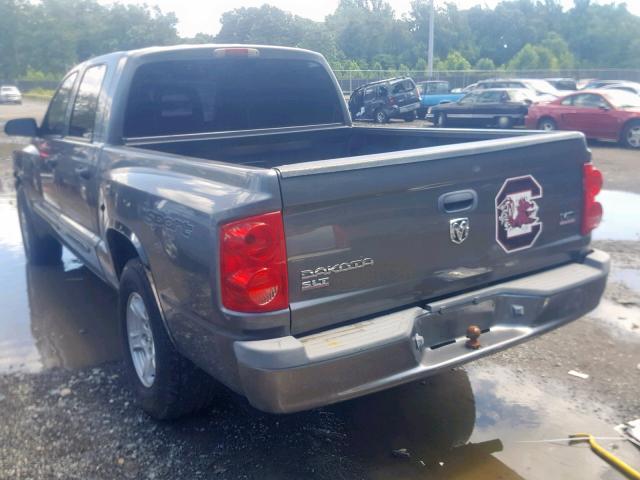 1D7HE48N46S634037 - 2006 DODGE DAKOTA QUA GRAY photo 3