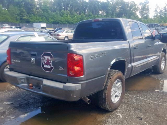 1D7HE48N46S634037 - 2006 DODGE DAKOTA QUA GRAY photo 4