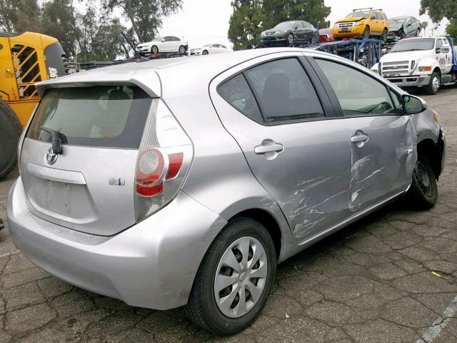 JTDKDTB38D1549354 - 2013 TOYOTA PRIUS C SILVER photo 4