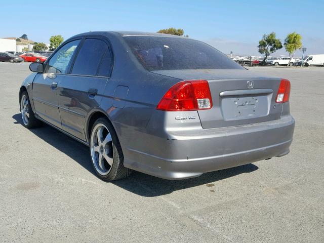 1HGES163X5L016401 - 2005 HONDA CIVIC DX V GRAY photo 3