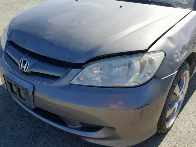 1HGES163X5L016401 - 2005 HONDA CIVIC DX V GRAY photo 9