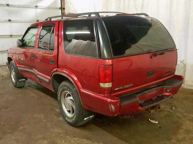 1GNDT13W4Y2355226 - 2000 CHEVROLET BLAZER RED photo 3