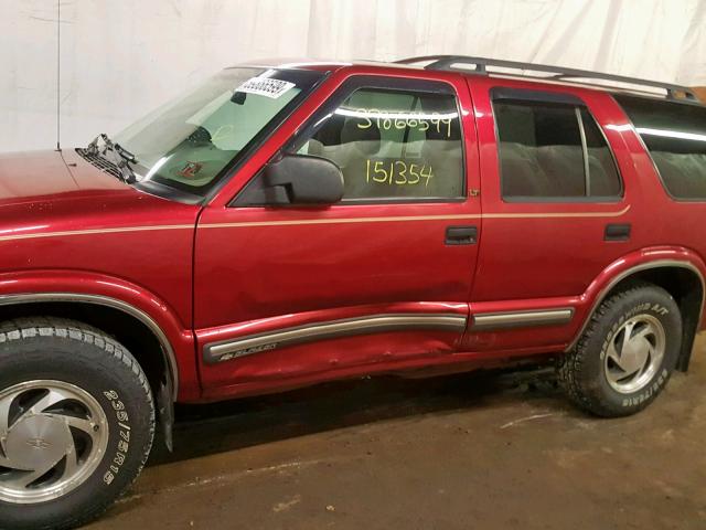 1GNDT13W4Y2355226 - 2000 CHEVROLET BLAZER RED photo 9