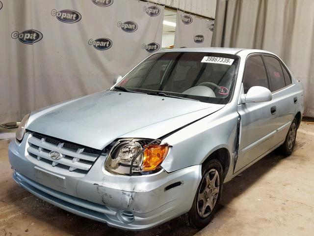 KMHCG45C94U541738 - 2004 HYUNDAI ACCENT GL BLUE photo 2