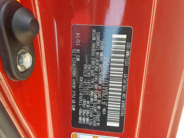 JF1ZNAA1XF8707757 - 2015 TOYOTA SCION FR-S RED photo 10