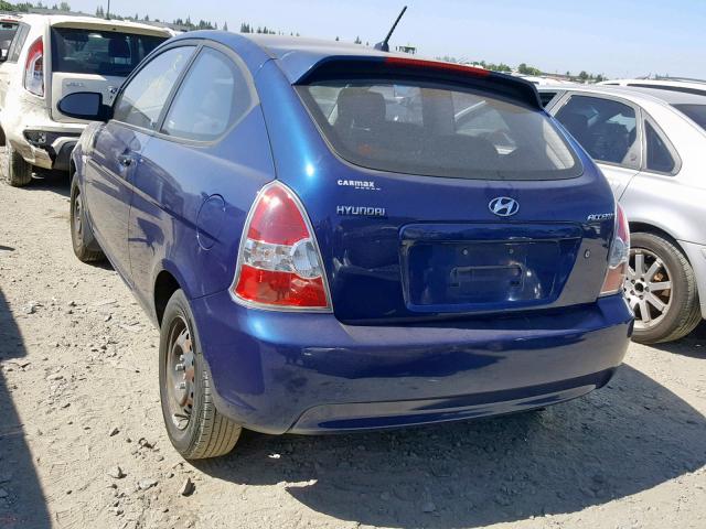 KMHCM36C07U054711 - 2007 HYUNDAI ACCENT GS BLUE photo 3