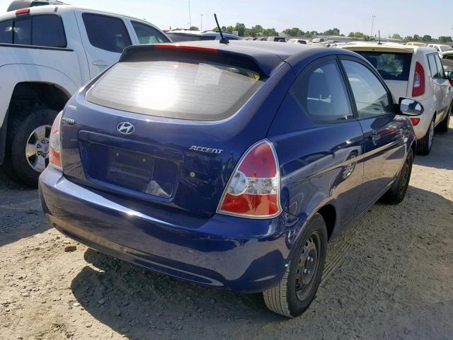 KMHCM36C07U054711 - 2007 HYUNDAI ACCENT GS BLUE photo 4