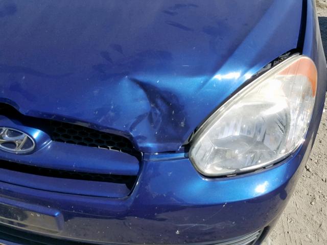 KMHCM36C07U054711 - 2007 HYUNDAI ACCENT GS BLUE photo 9