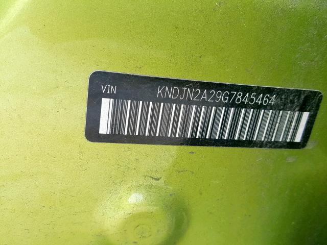 KNDJN2A29G7845464 - 2016 KIA SOUL GREEN photo 10