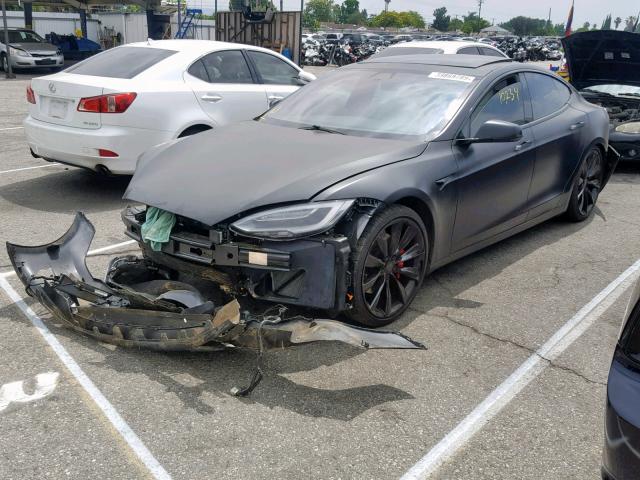 5YJSA1E4XHF195805 - 2017 TESLA MODEL S أسود صورة 2