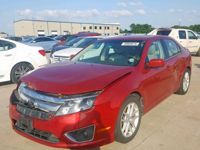 3FAHP0JA1CR246233 - 2012 FORD FUSION SEL RED photo 2