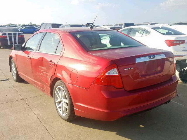 3FAHP0JA1CR246233 - 2012 FORD FUSION SEL RED photo 3