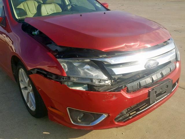 3FAHP0JA1CR246233 - 2012 FORD FUSION SEL RED photo 9