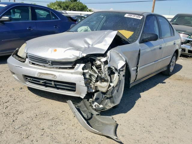 2HGEJ6615YH541690 - 2000 HONDA CIVIC BASE SILVER photo 2