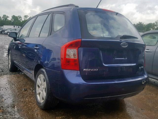 KNAFG526087156043 - 2008 KIA RONDO LX BLUE photo 3