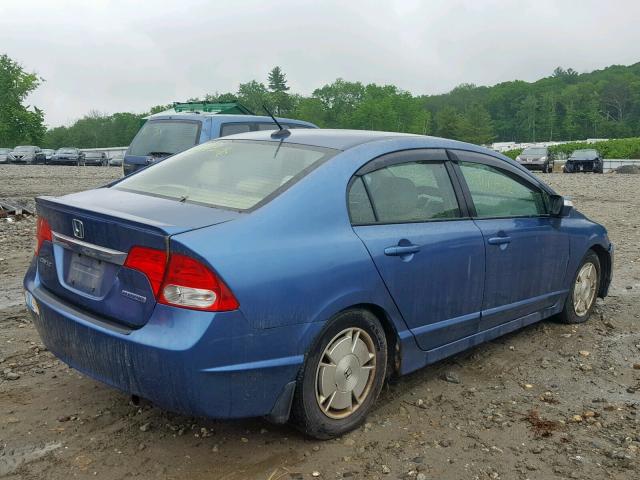 JHMFA36289S000247 - 2009 HONDA CIVIC HYBR BLUE photo 4