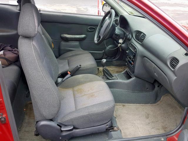 KMHVD14N5XU454958 - 1999 HYUNDAI ACCENT L RED photo 5