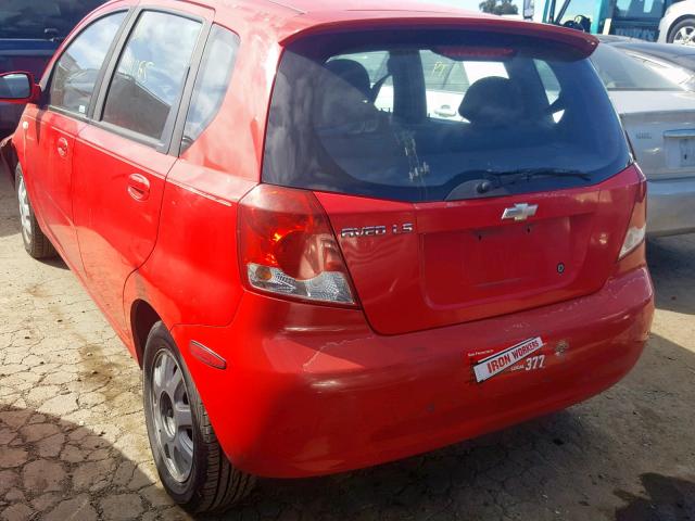 KL1TD62685B453226 - 2005 CHEVROLET AVEO BASE Qırmızı foto 3