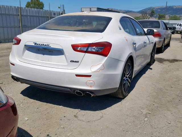 ZAM57XSA8F1140991 - 2015 MASERATI GHIBLI WHITE photo 4