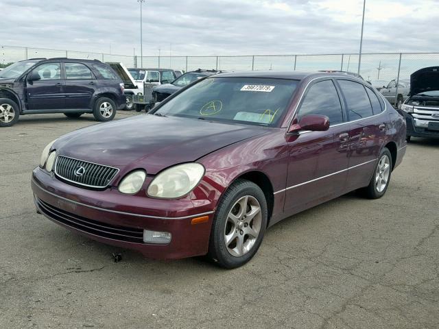 JT8BD69S450206870 - 2005 LEXUS GS 300 BURGUNDY photo 2