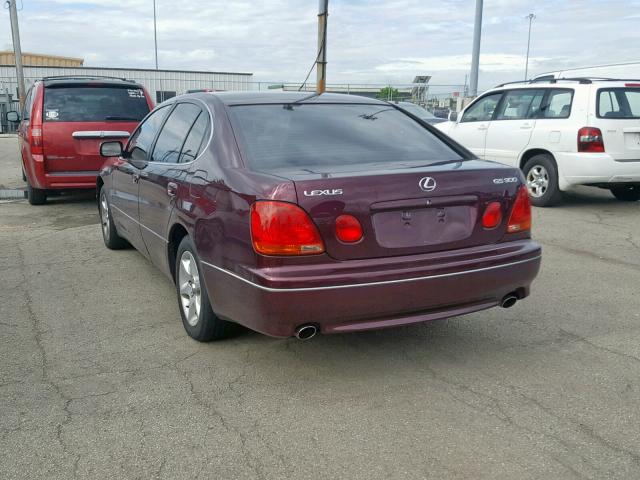 JT8BD69S450206870 - 2005 LEXUS GS 300 BURGUNDY photo 3