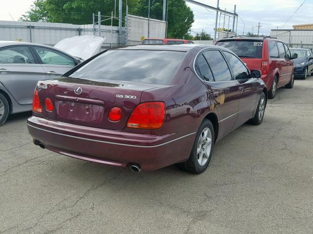 JT8BD69S450206870 - 2005 LEXUS GS 300 BURGUNDY photo 4