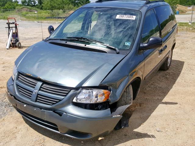 1D8GP45R05B385260 - 2005 DODGE CARAVAN SX BLUE photo 2