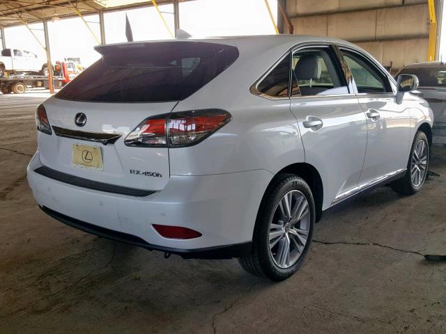 2T2ZB1BA0FC002824 - 2015 LEXUS RX 450H WHITE photo 4