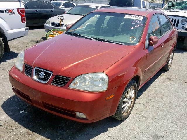 KL5JJ52Z94K942025 - 2004 SUZUKI FORENZA LX RED photo 2