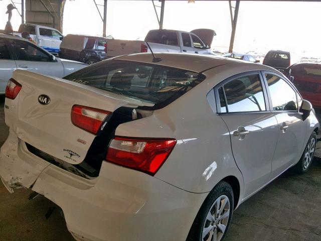 KNADM4A38G6564912 - 2016 KIA RIO LX WHITE photo 4