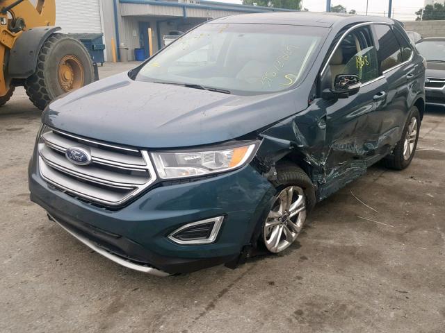 2FMPK3J84GBB04865 - 2016 FORD EDGE SEL BLUE photo 2